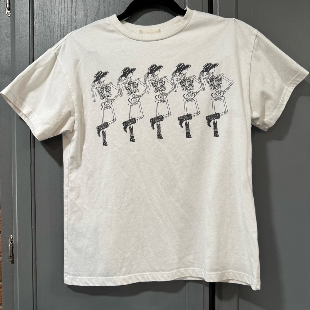 Altar’d State White Graphic Skeleton Crew Neck T-Shirt